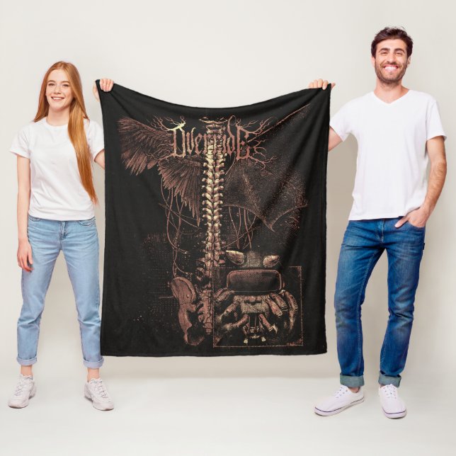 Override - Techno-Goth Streetwear Design Fleecedecke (Beispiel)