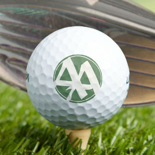 Oversifizierte Initialen in Weiß und Grün Golfball