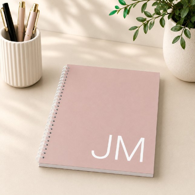 Oversifizierte Mit Monogramm Initials Blush Pink N Notizbuch (Von Creator hochgeladen)