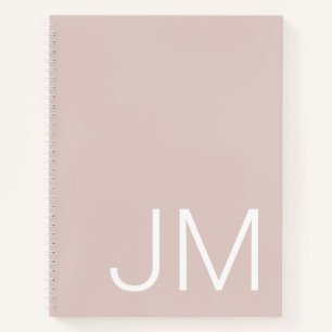 Oversifizierte Mit Monogramm Initials Blush Pink N Notizbuch