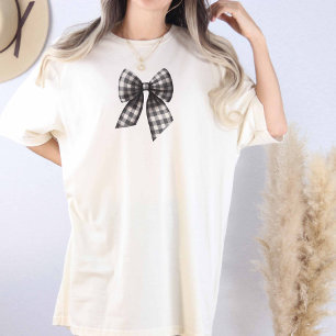 Oversifizierter Coquette Black and White Bow T-Shirt