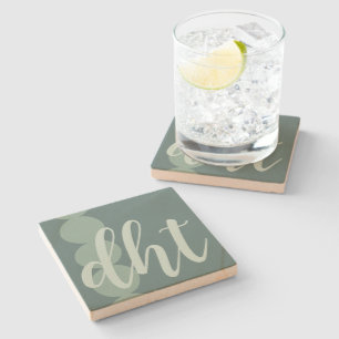 Oversifizierter Monogramm Sandstein-Untersetzer Steinuntersetzer