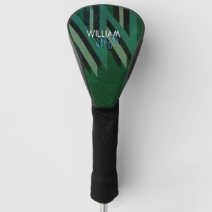 Oversifizierter Monogrammname Modernes Grün Golf Headcover