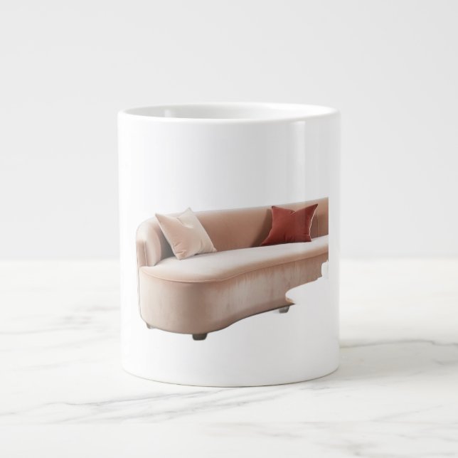 Oversized Curved Velvet Sofa Plush Luxury and Soft Jumbo-Tasse (Vorderseite)