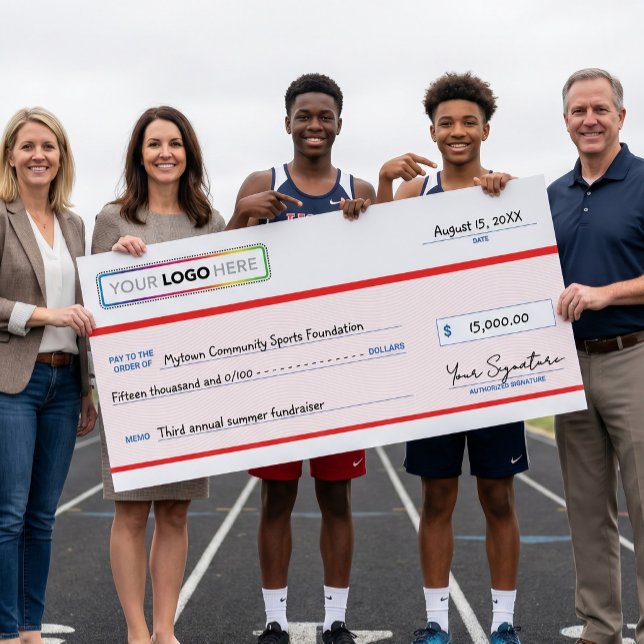 Oversized Fundraiser Check with Business Logo Poster (Von Creator hochgeladen)