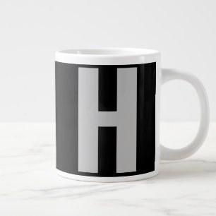 Oversized Monogramm Initial in Black and Gray Jumbo-Tasse