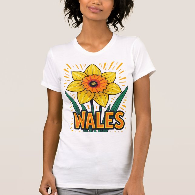 Oversized Retro Daffodil Celebratory Emblem T-Shirt (Vorderseite)