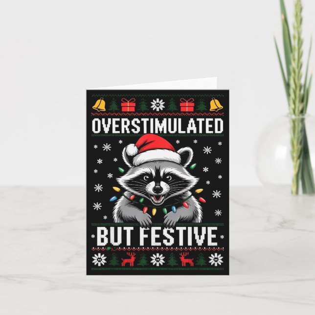 Overstimulated But Festive Ssum Christmas Pajamas  Karte (Vorderseite)
