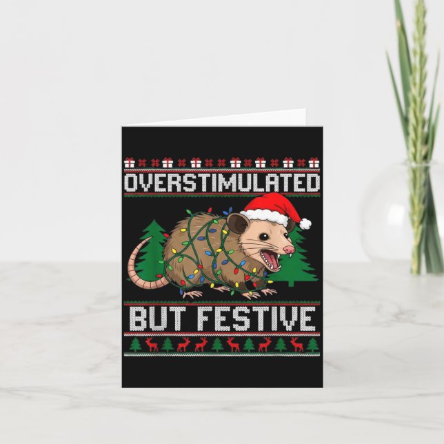 Overstimulated But Festive Ssum Christmas Pajamas  Karte (Vorderseite)