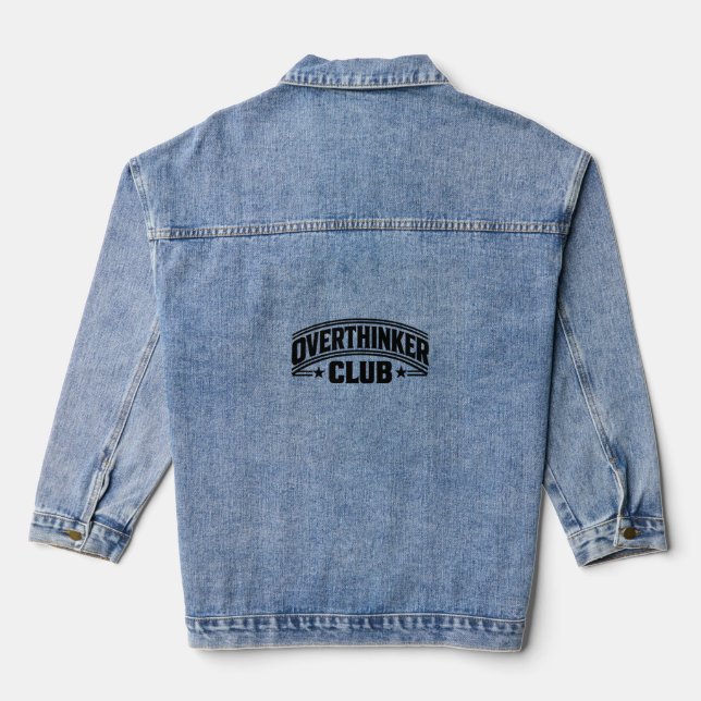OVERTHINKER CLUB - Vintage Streetwear Typography Jeansjacke (Rückseite)