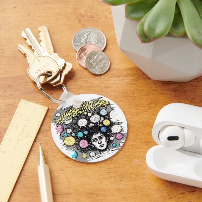 overthinker funny design schlüsselanhänger (Schreibtisch)