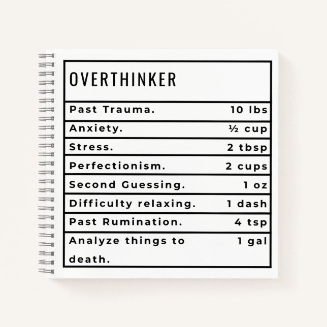 Overthinker Rezept Notizbuch (Vorderseite)