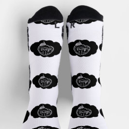 Overthinking Brain Cartoon Mental Health Art Socken