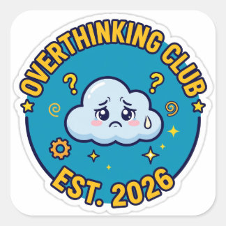 Overthinking Club Lustiger Angst Humor Aufkleber