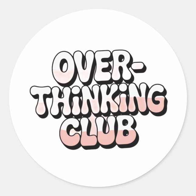 Overthinking Club Retro 90s Sticker (Vorderseite)