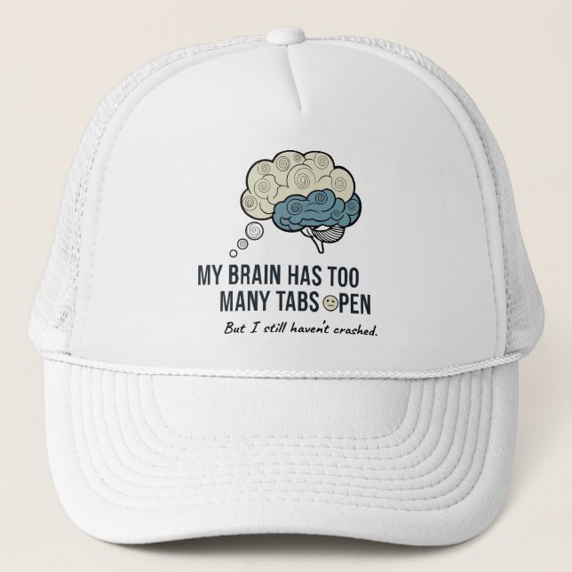 Overthinking Killed My Vibe Funny Anxiety Quote T- Truckerkappe (Vorderseite)
