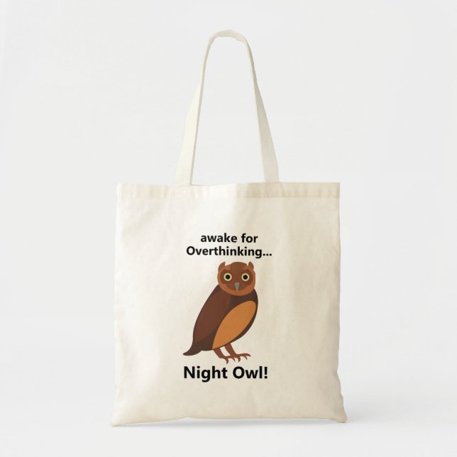 Overthinking Night Owl Funny Tragetasche (Vorne)