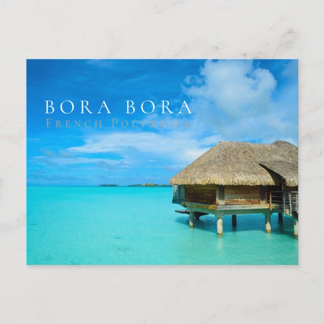 Overwater bungalow resort on Bora Postkarte (Vorderseite)
