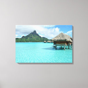 Overwater Erholungsort auf Bora Bora Leinwanddruck