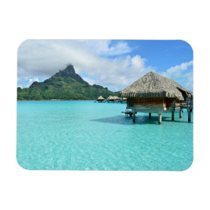 Overwater Erholungsort auf Bora Bora rechteckigem Magnet
