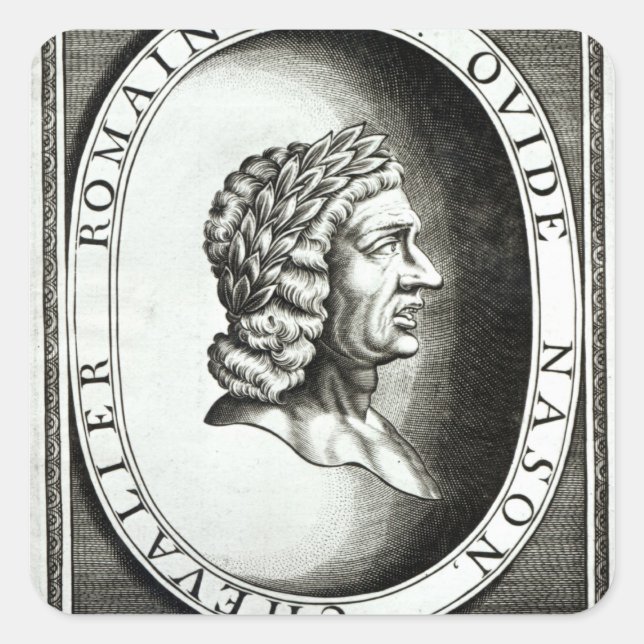 Ovid-Portrait Quadratischer Aufkleber (Vorderseite)