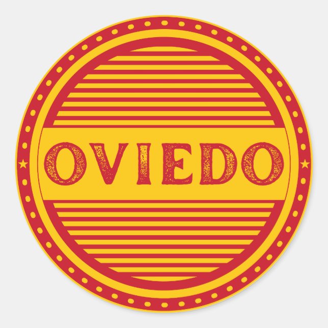 Oviedo City Pride Emblem – Spanish Identity Runder Aufkleber (Vorderseite)