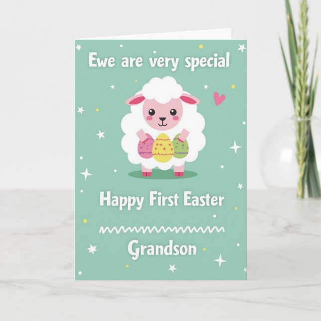 Ovine Star Pattern Holiday Card Karte (Vorderseite)