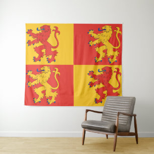 Owain GlyndŌ's Banner/Welsh Flag/Wales Wandteppich