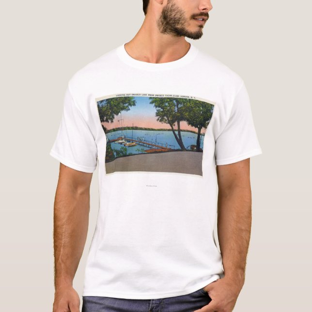 Owasco Yachtclub-Ansicht von Owasco See T-Shirt (Vorderseite)