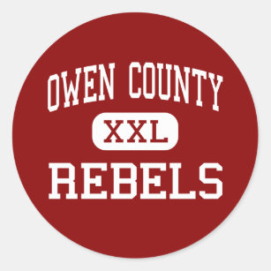 Owen County - Rebellen - hoch - Owenton Kentucky Runder Aufkleber