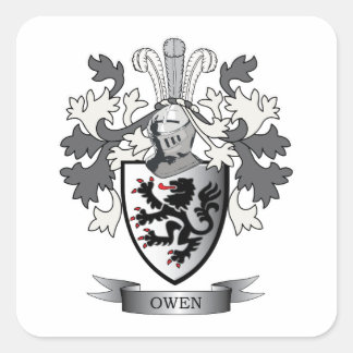 Owen-Familienwappen-Wappen Quadratischer Aufkleber