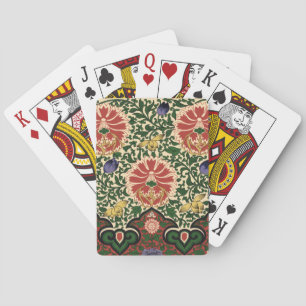 Owen Jones Chinoiserie Roter Lotus Blumendesign Spielkarten