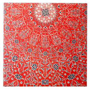 Owen Jones Vintag Red Turkish Muster Design Post Fliese