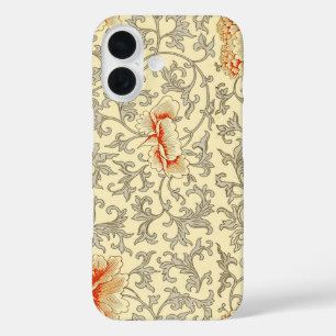 Owen Jones Vintage-Muster: Korallenblüten in Grau iPhone 16 Hülle