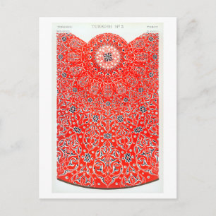 Owen Jones Vintage rotes türkisches Musterdesign Postkarte