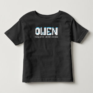 Owen Jungs nennen Pixel Text Kleinkind T-shirt