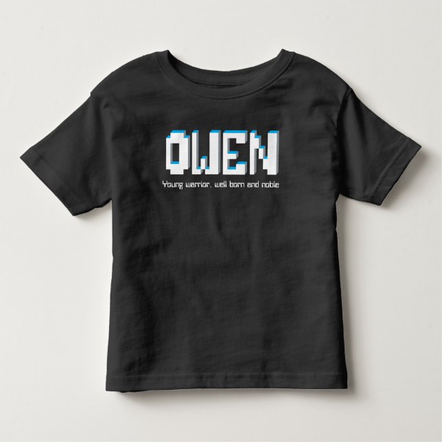 Owen Jungs nennen Pixel Text Kleinkind T-shirt (Vorderseite)