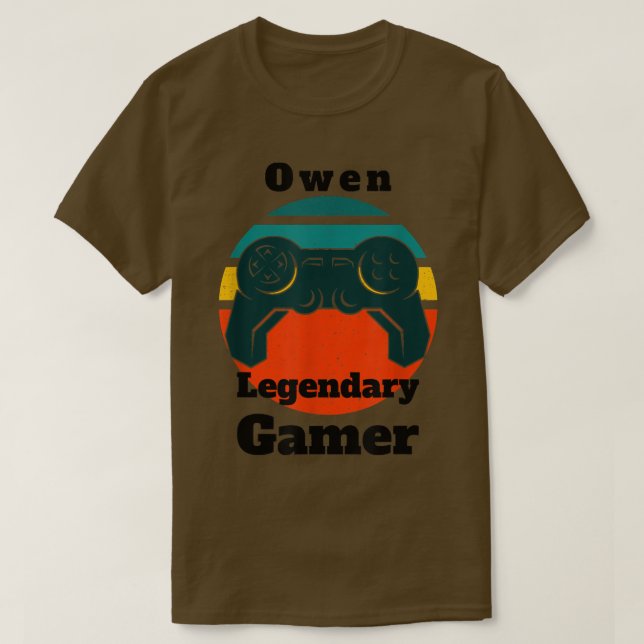 Owen Legendary Gamer Video Game Player Controller T-Shirt (Design vorne)
