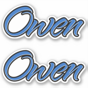 Owen Name blue Aufkleber Sticker Stickerset
