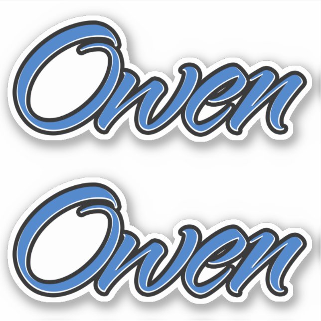 Owen Name blue Aufkleber Sticker Stickerset (Vorderseite)