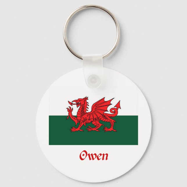 Owen Welsh Flag Schlüsselanhänger (Vorderseite)