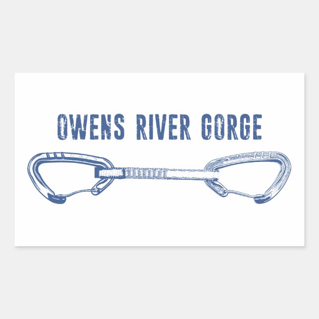 Owens River Gorge Felsklimmen Quickdraw Rechteckiger Aufkleber (Vorderseite)