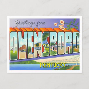 Owensboro, Kentucky, Vintage Großbuchstaben Postka Postkarte