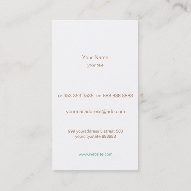 owl フクロウ名刺 visitenkarte (Rückseite)