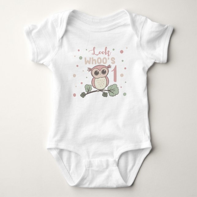 Owl 1st Birthday Baby Strampler (Vorderseite)