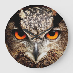 Owl 3 Wall Clocks & Numeral Options Große Wanduhr