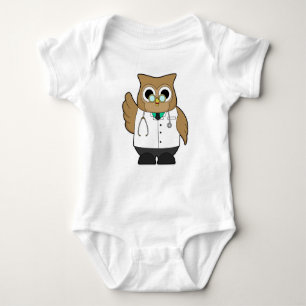 Owl als Doktor mit Stetoscope Baby Strampler