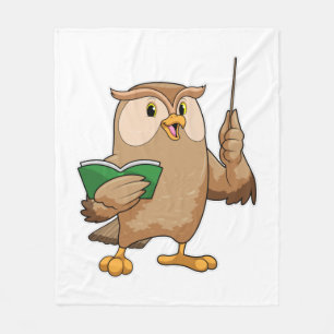 Owl als Lehrer mit Buch & Pointer Fleecedecke