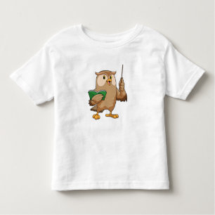 Owl als Lehrer mit Buch & Pointer Kleinkind T-shirt