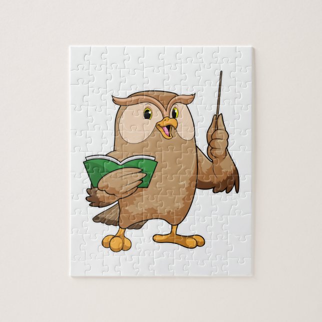 Owl als Lehrer mit Buch & Pointer Puzzle (Vertikal)